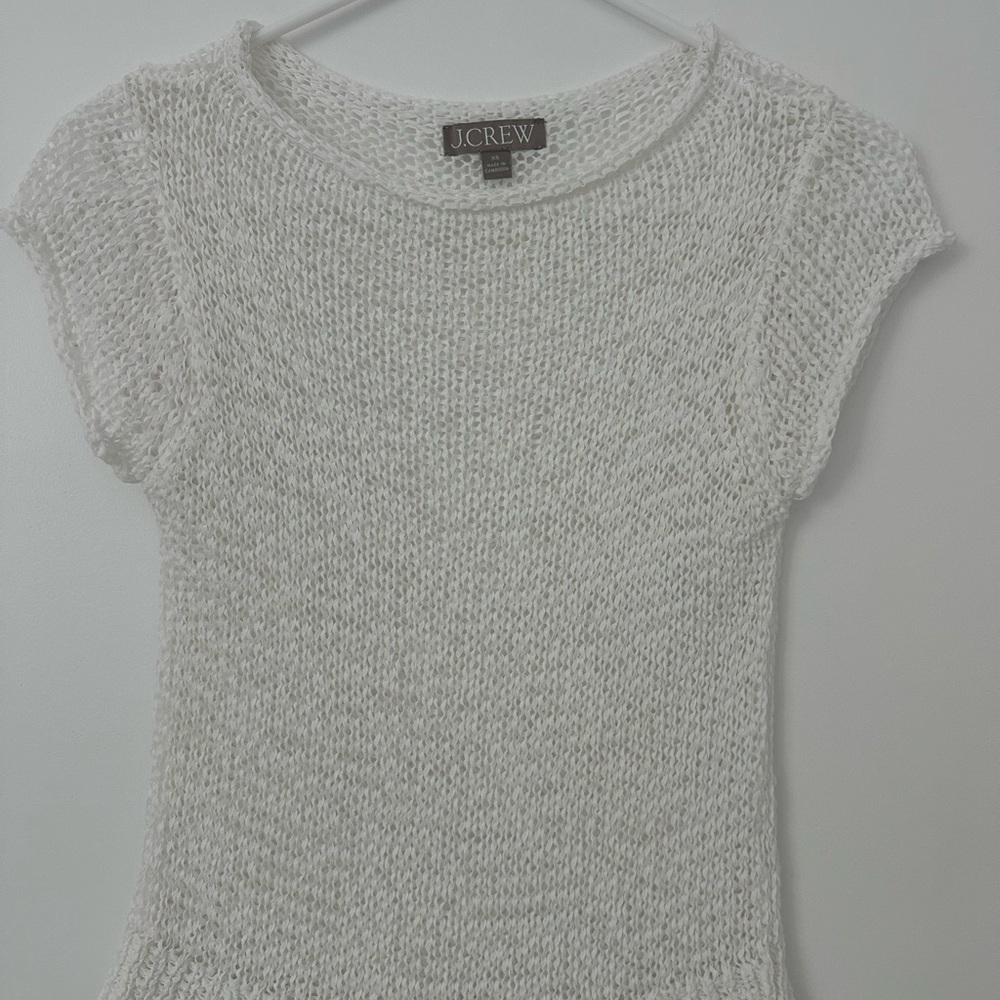 EUC J. Crew Women's White Knit Top XS. Worn 1xs